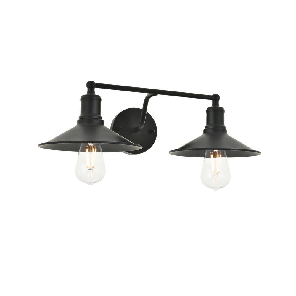 Alt View 3. Living District - Etude 2 light black Wall Sconce - Black.