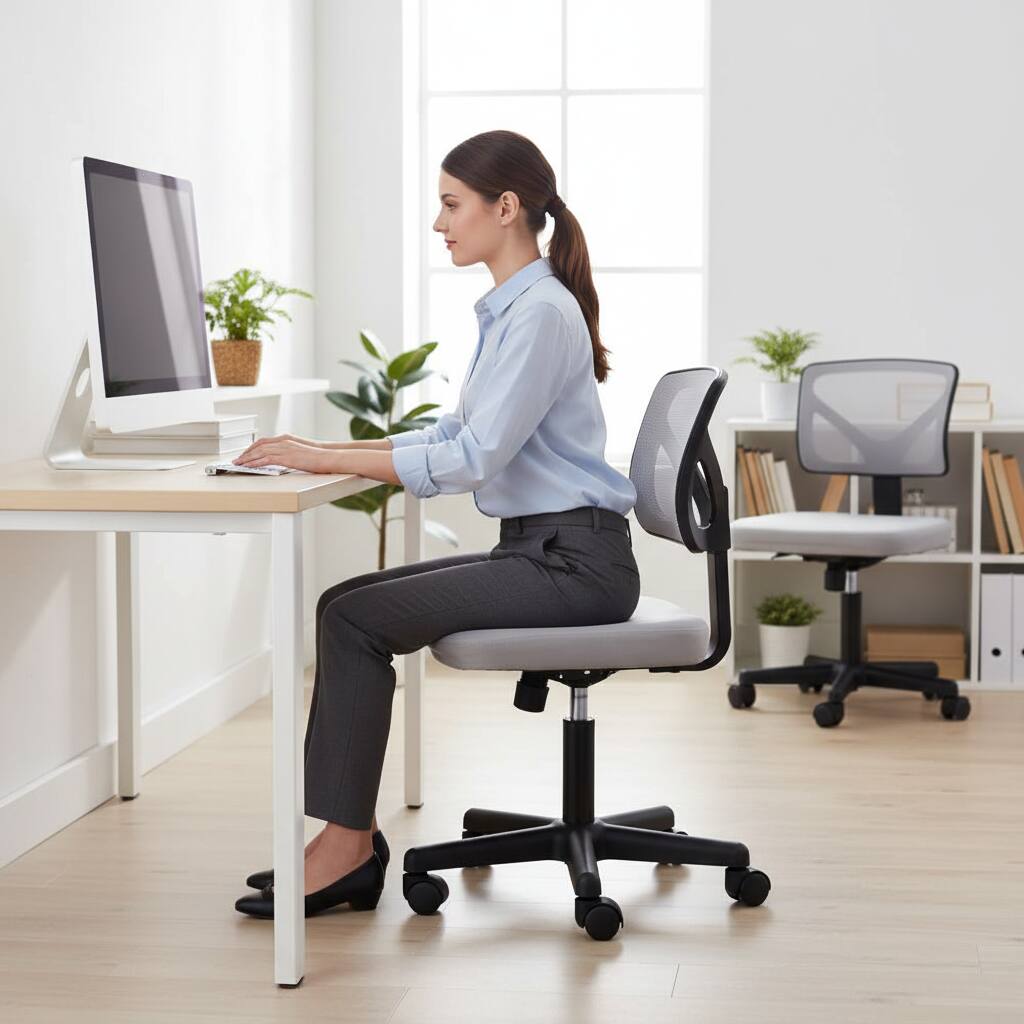 Alt View 6. AOITUN - Ergonomic Grey Office Computer Desk Chair for Small Spaces, Adjustable and Lightweight - Gray.