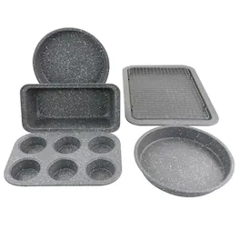 Oster - 6 Piece Carbon Steel Non Stick Bakeware Set in Greystone - Gray