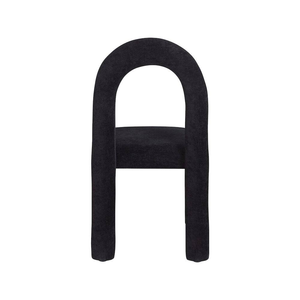 Alt View 4. Meridian Furniture - Amari Black Chenille Fabric Dining Chair, Set of 2 - Black.