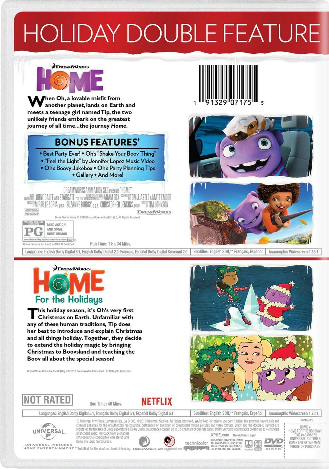 Back. Home/Home: For the Holidays (DVD Double Feature) [DVD].
