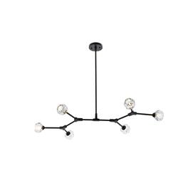 Elegant Lighting - Zayne 6 Light Pendant in Black - Black And Clear