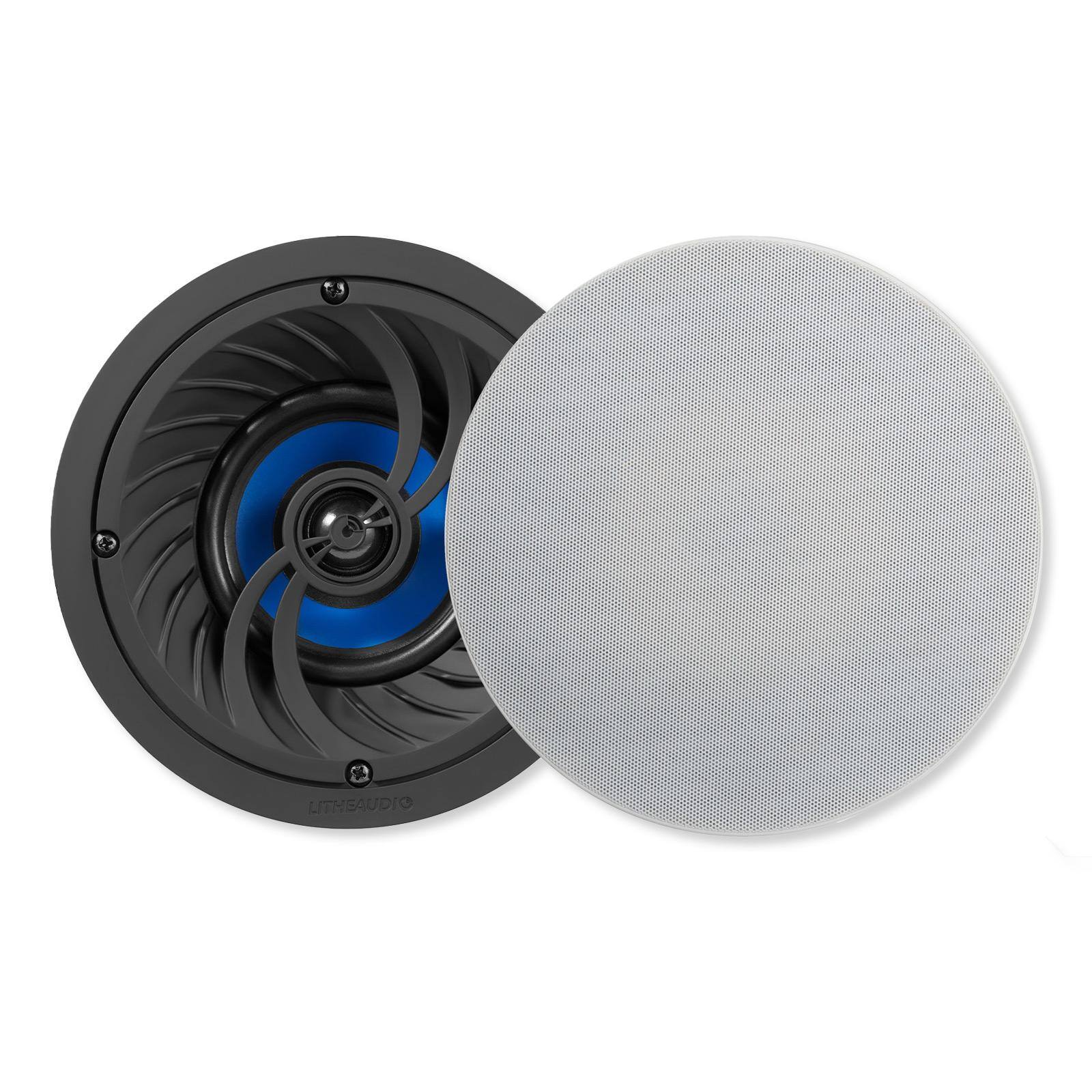 Front. Lithe Audio - 4 In. BT Ceiling Speaker (Pair) - Black.