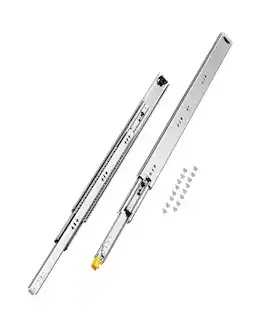 VEVOR - Set of 2 Drawer Rails, Full Extension, Available in Various Sizes from 16 to 60 inches, 250 lbs Weight Tolerance - Silver