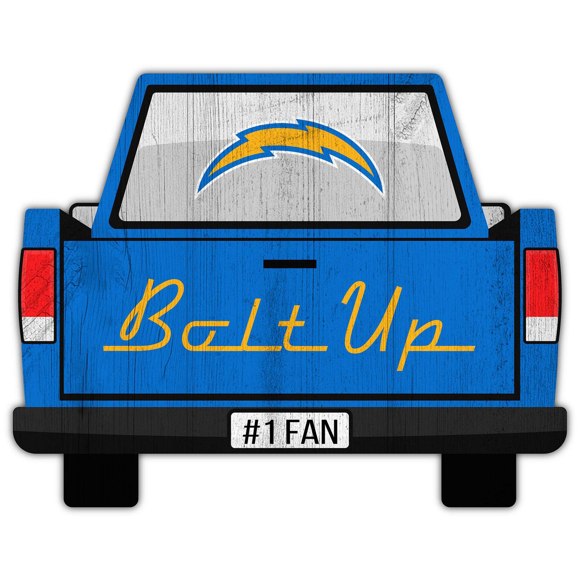 Los Angeles Chargers 12'' x 12'' Truck Back D-cor