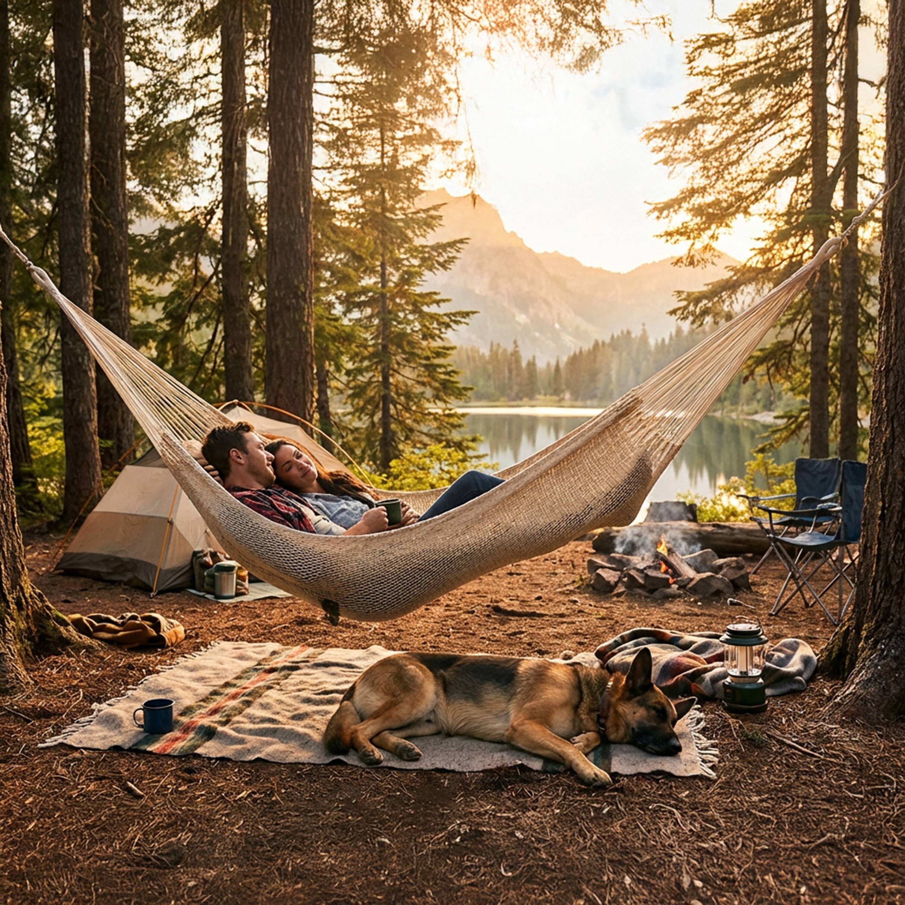 Alt View 7. Sunnydaze - 2-Person Cotton and Nylon Woven Fabric Hammock - Natural.