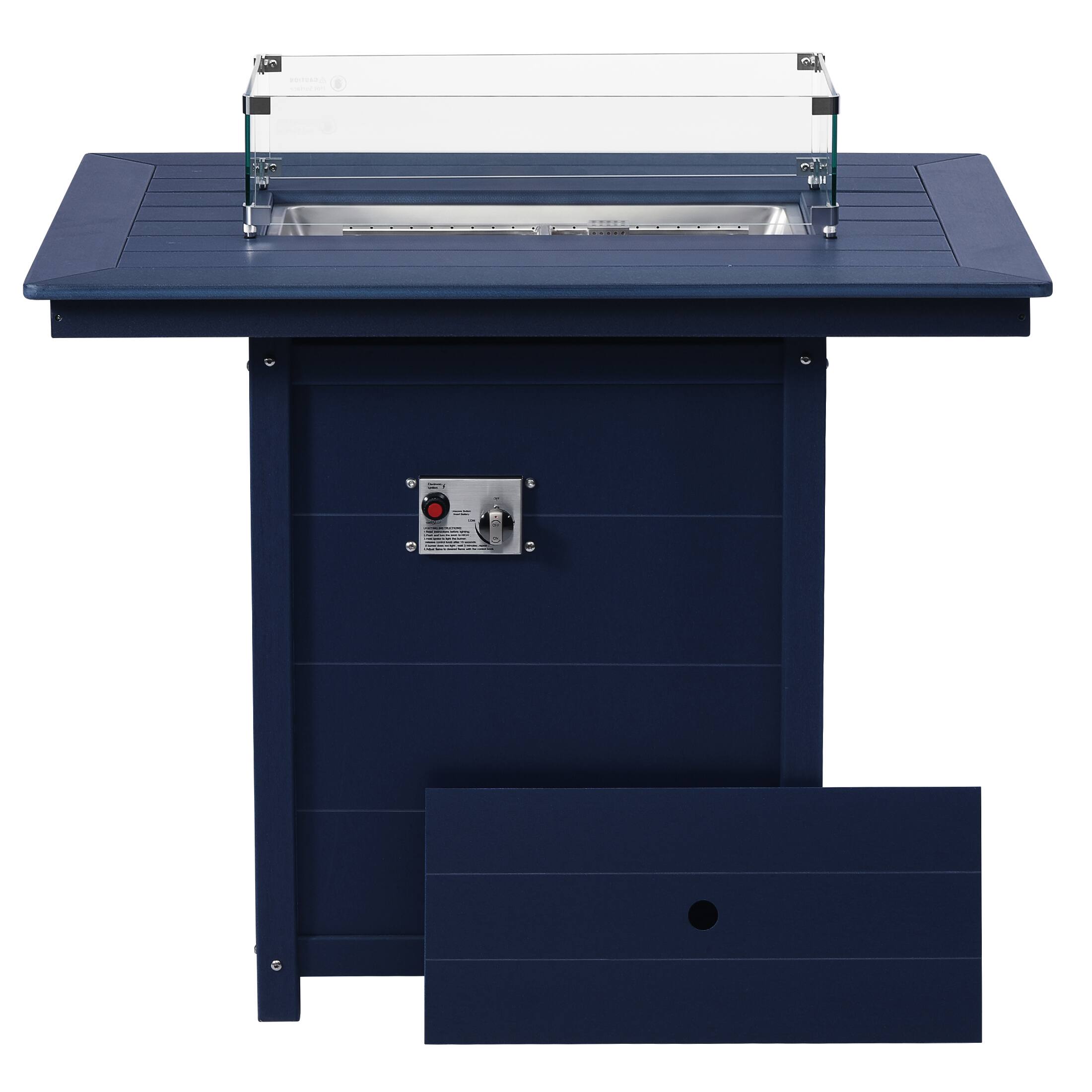 WestinTrends Helios 46" Modern Outdoor Patio Gas Propane Rectangle Fire ...