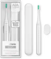 AquaSonic - Icon ADA-Accepted Rechargeable Toothbrush- Magnetic Holder & Slim Travel Case - 2 Brushing Modes & Smart Timers - White - Front_Zoom