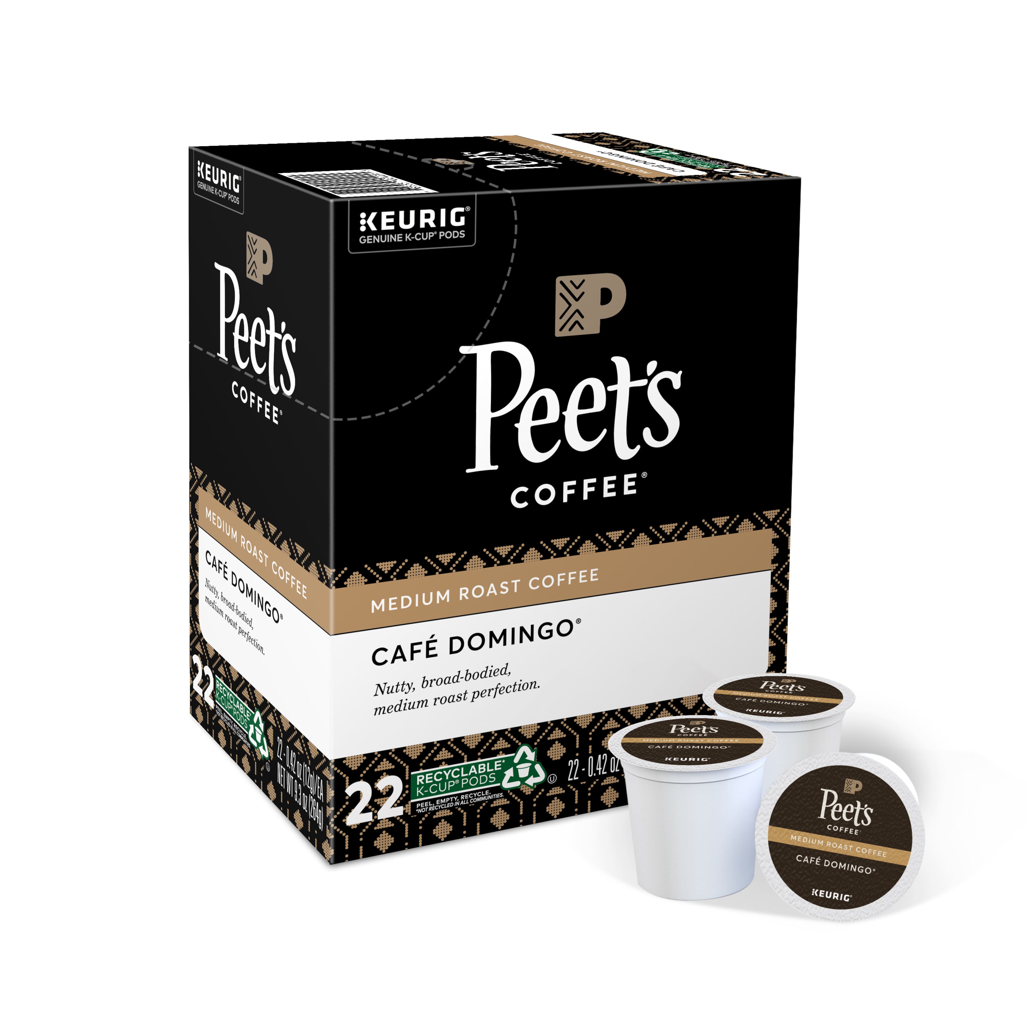 Peet's Coffee - Cafe Domingo, Keurig Single Serve K-Cup Pods, Medium Roast Coffee, 22 Count price history on PriceWatchPro