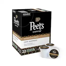 Peet's Coffee - Cafe Domingo, Keurig Single Serve K-Cup Pods, Medium Roast Coffee, 22 Count
