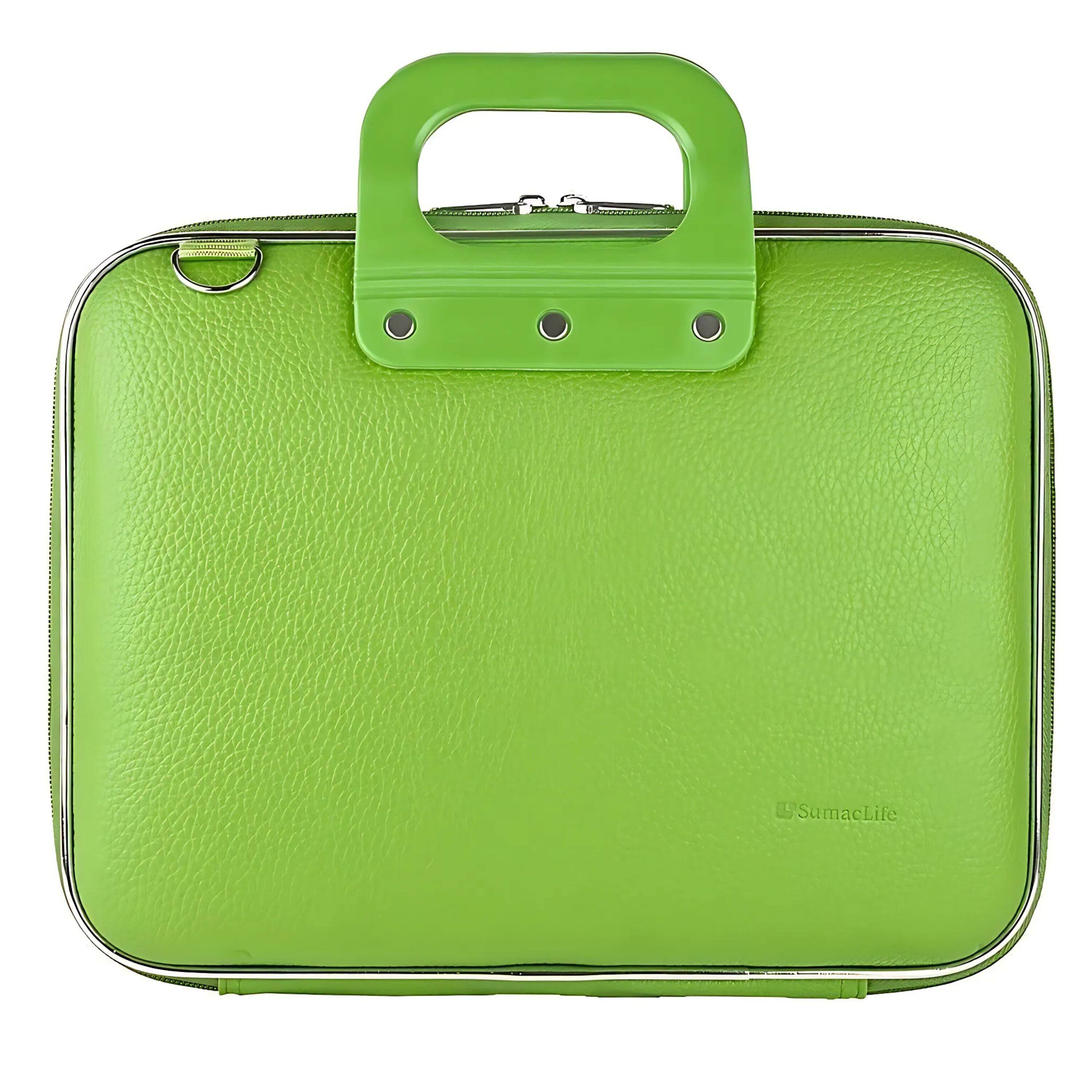 Angle. Kitcheniva - Leather Laptop Case Shoulder Bag For 14" Laptop Green - Green.