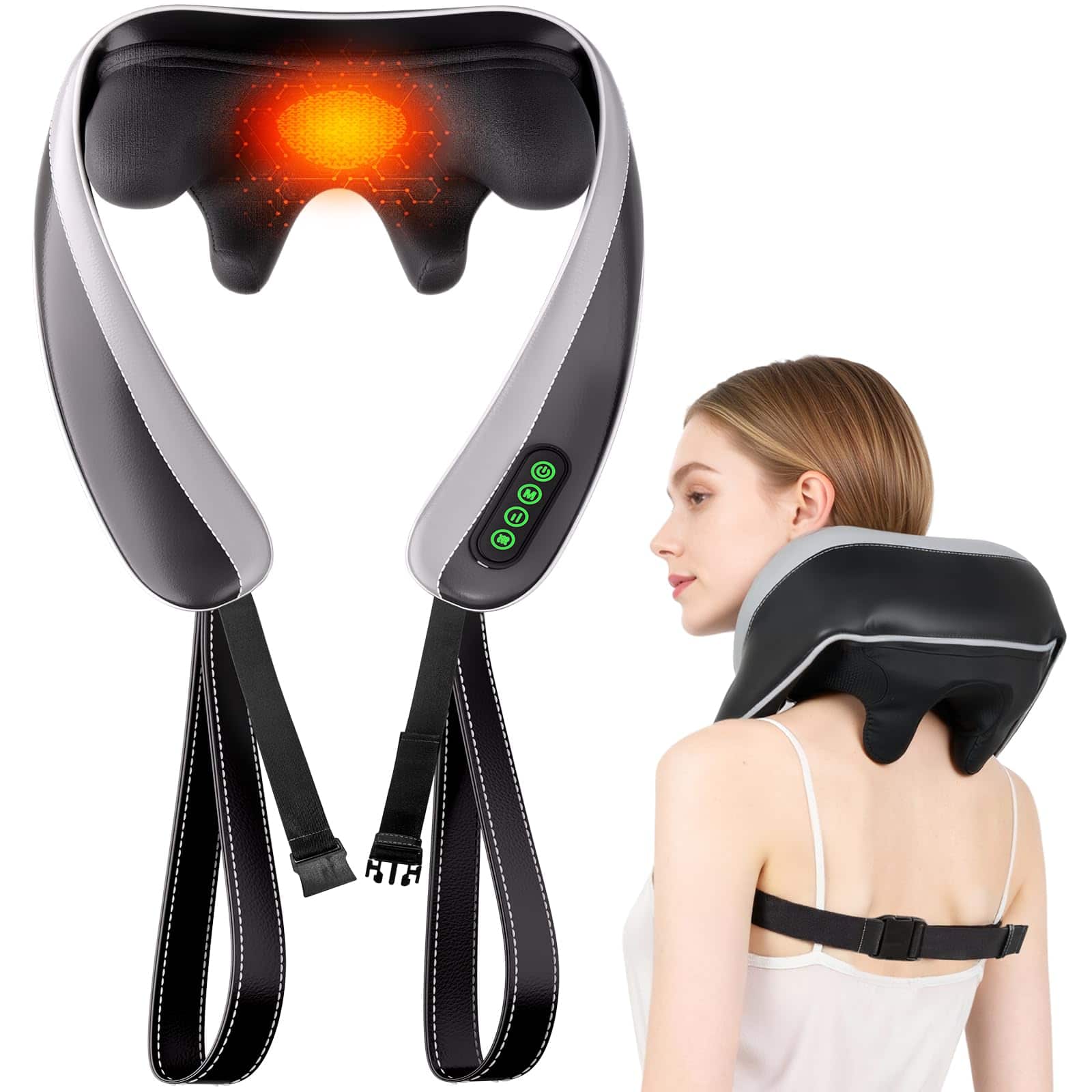 Live At Space - 6D Shiatsu Neck & Shoulder Massager with Heat, Cordless Deep Tissue Kneading, 90min Battery - 642146671951