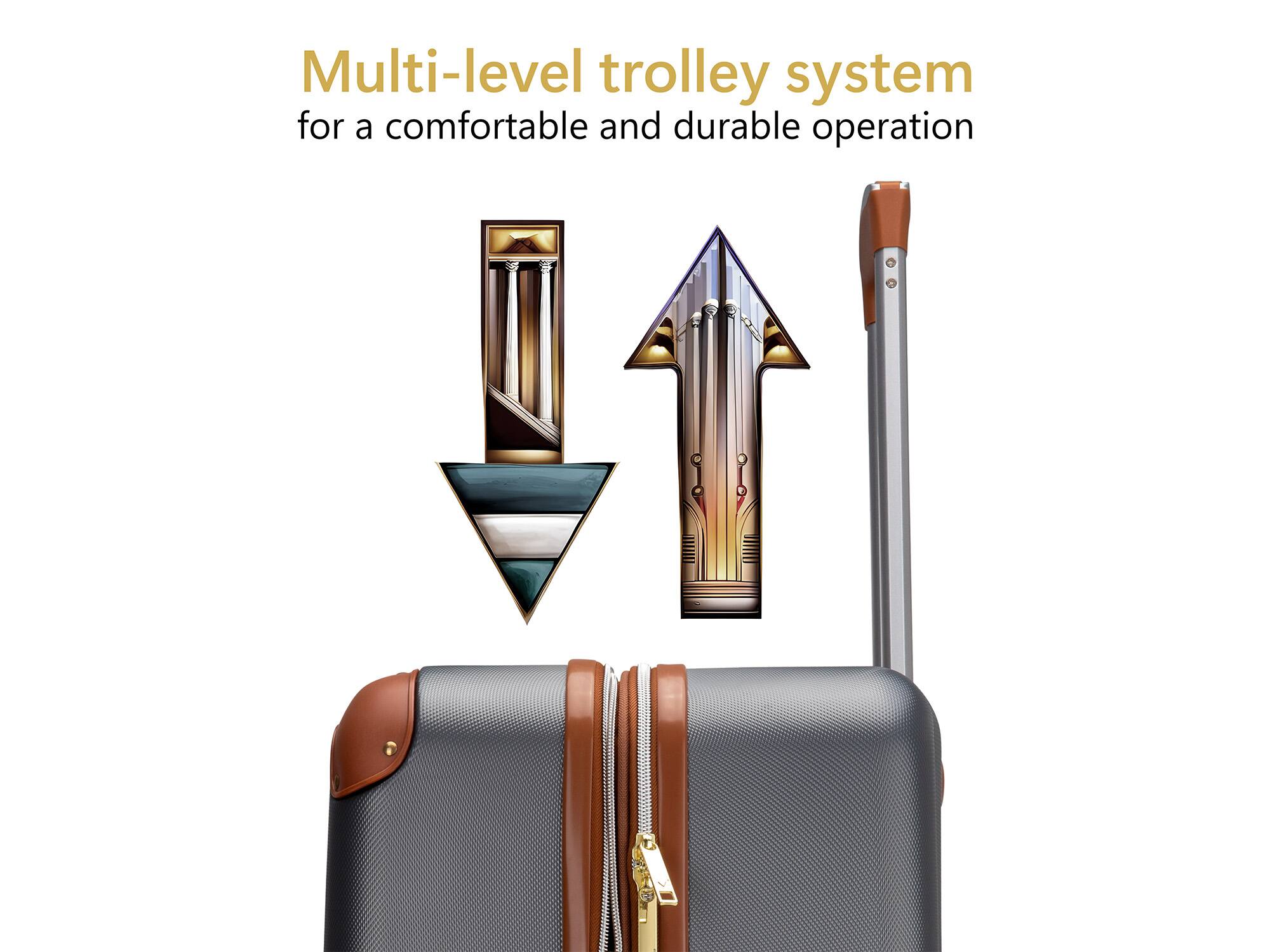 Multi-level trolley system for a comfortable and durable operation