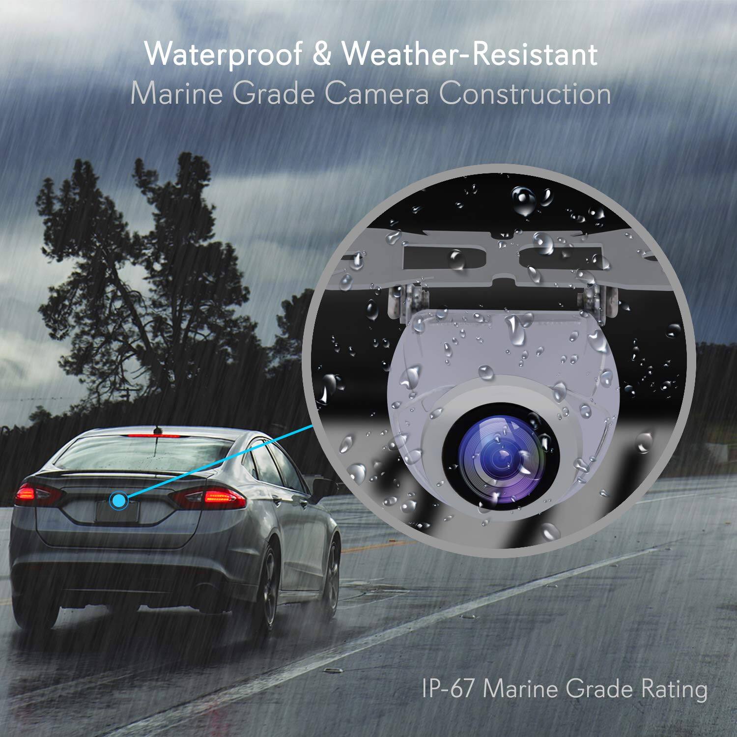 Waterproof & Weather-Resistant  
Marine Grade Camera Construction  
IP-67 Marine Grade Rating