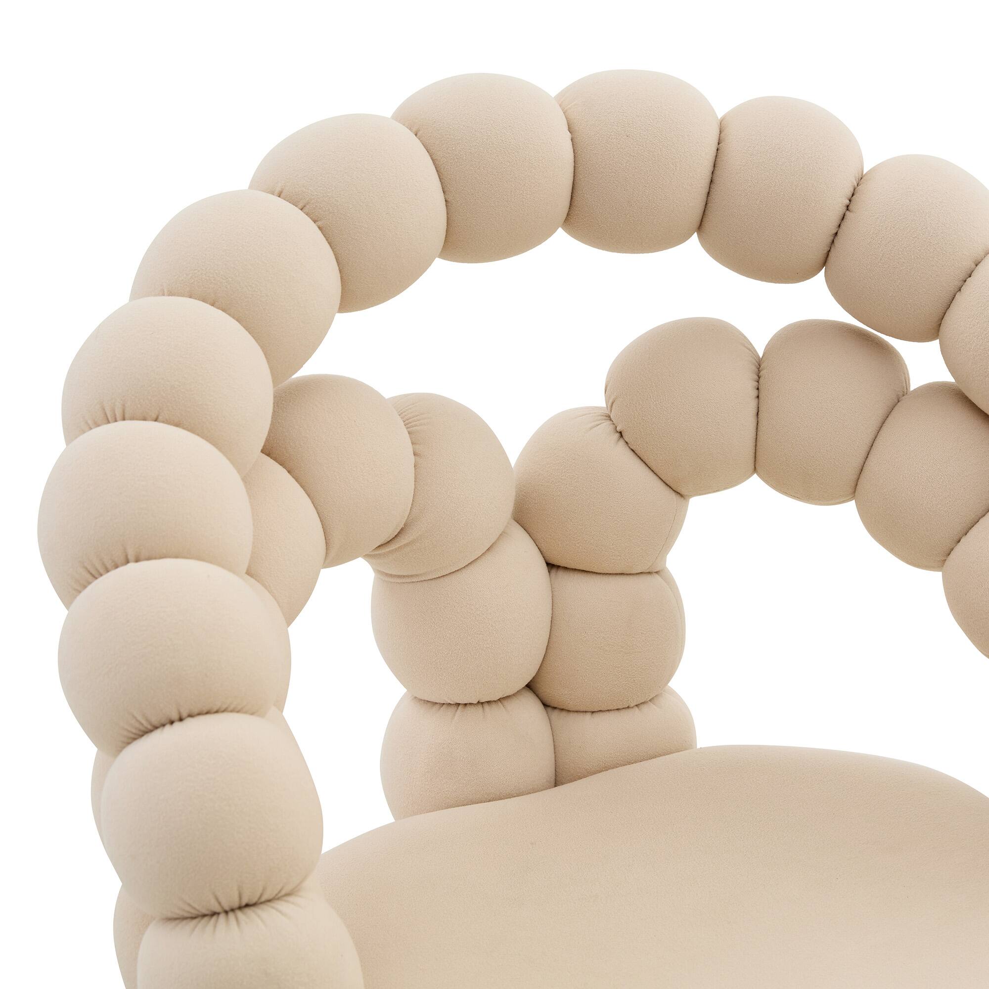 Alt View 8. Loheer - Loheer- Bubble Office Chair Beige Velvet Swivel Accent Chair for Home Office Vanity Desk, Gold Base, 2.82 ft - Beige,Gold.