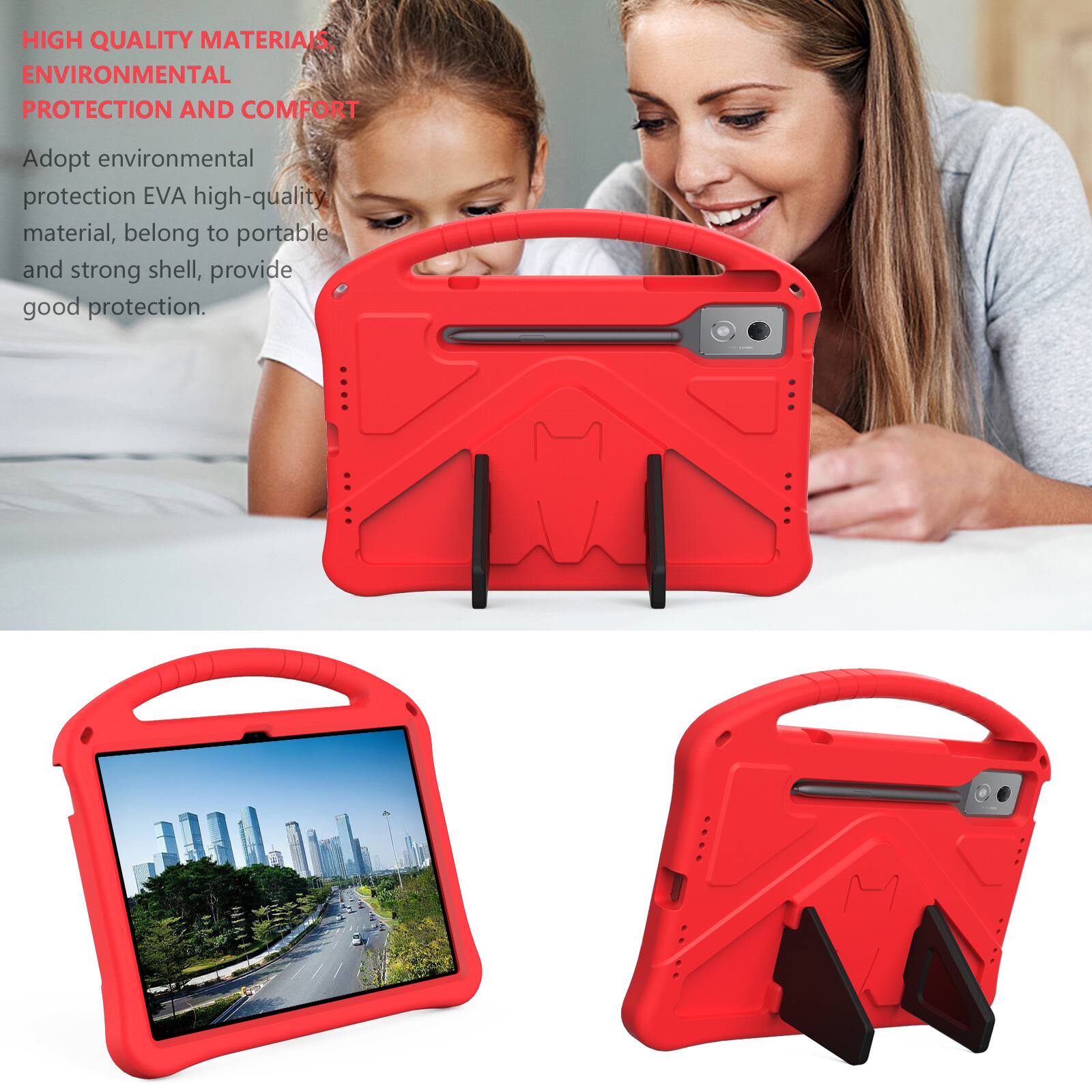 HIGH QUALITY MATERIALS, ENVIRONMENTAL PROTECTION AND COMFORT

Adopt environmental protection EVA high-quality material, belong to portable and strong shell, provide good protection.