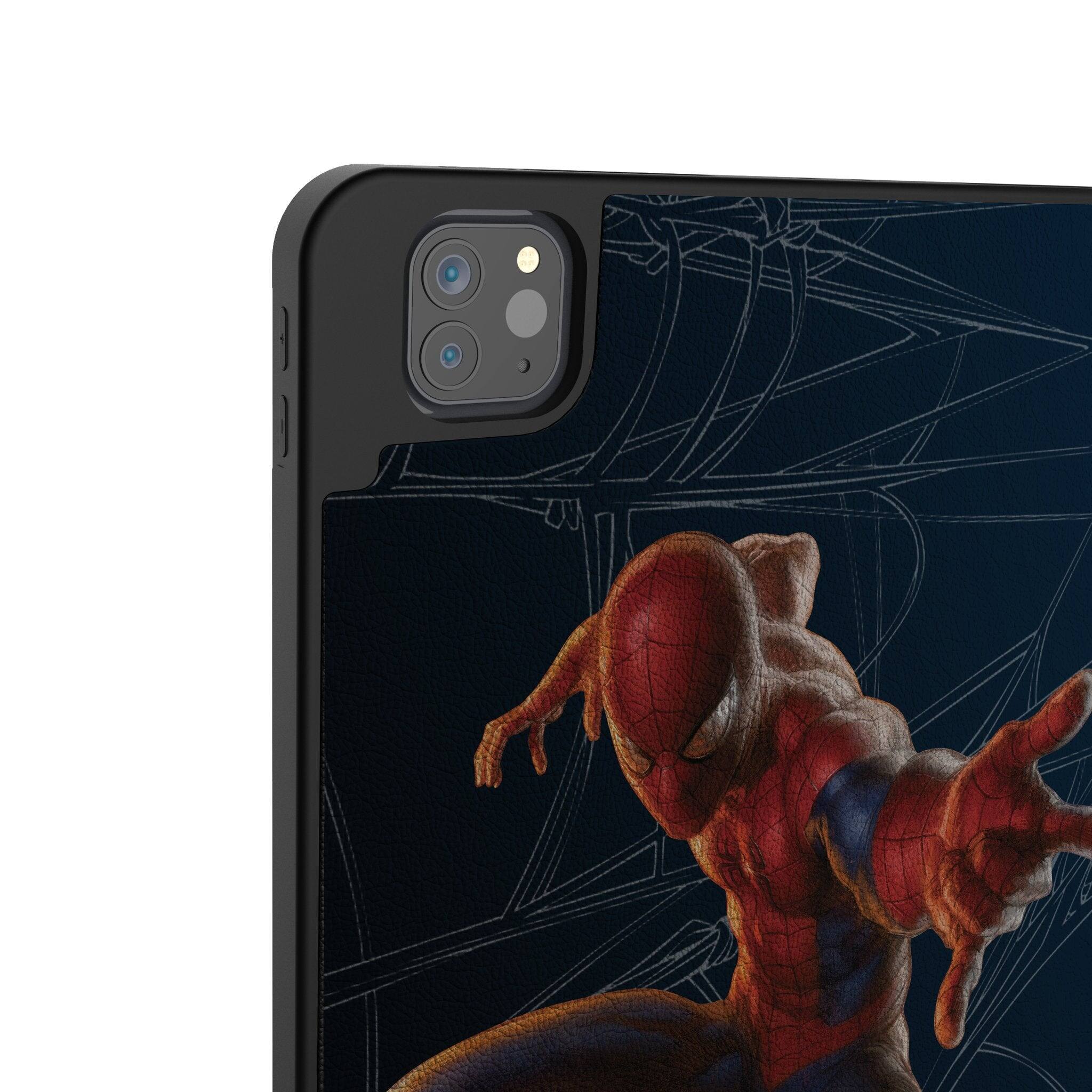 Left. Keyscaper - Marvel MechLine Tablet Case - Apple iPad Pro 11in (3rd/2nd/1st Gen) - Spider-Man.