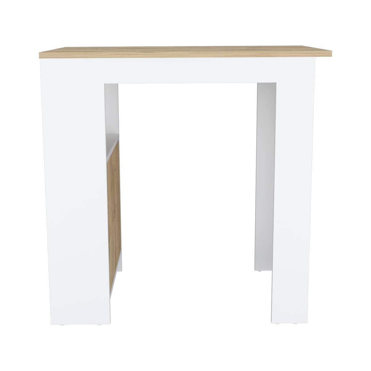 Alt View 2. Loheer - Loheer Modern Stationary Kitchen Island with Side Shelves and Push to Open Cabinet - Multicolor.