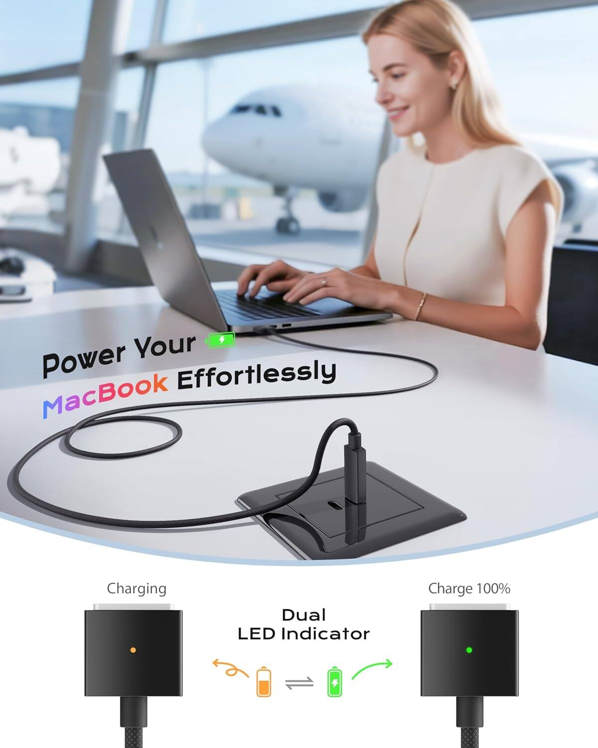 Power Your MacBook Effortlessly

Dual LED Indicator

Charging

Charge 100%