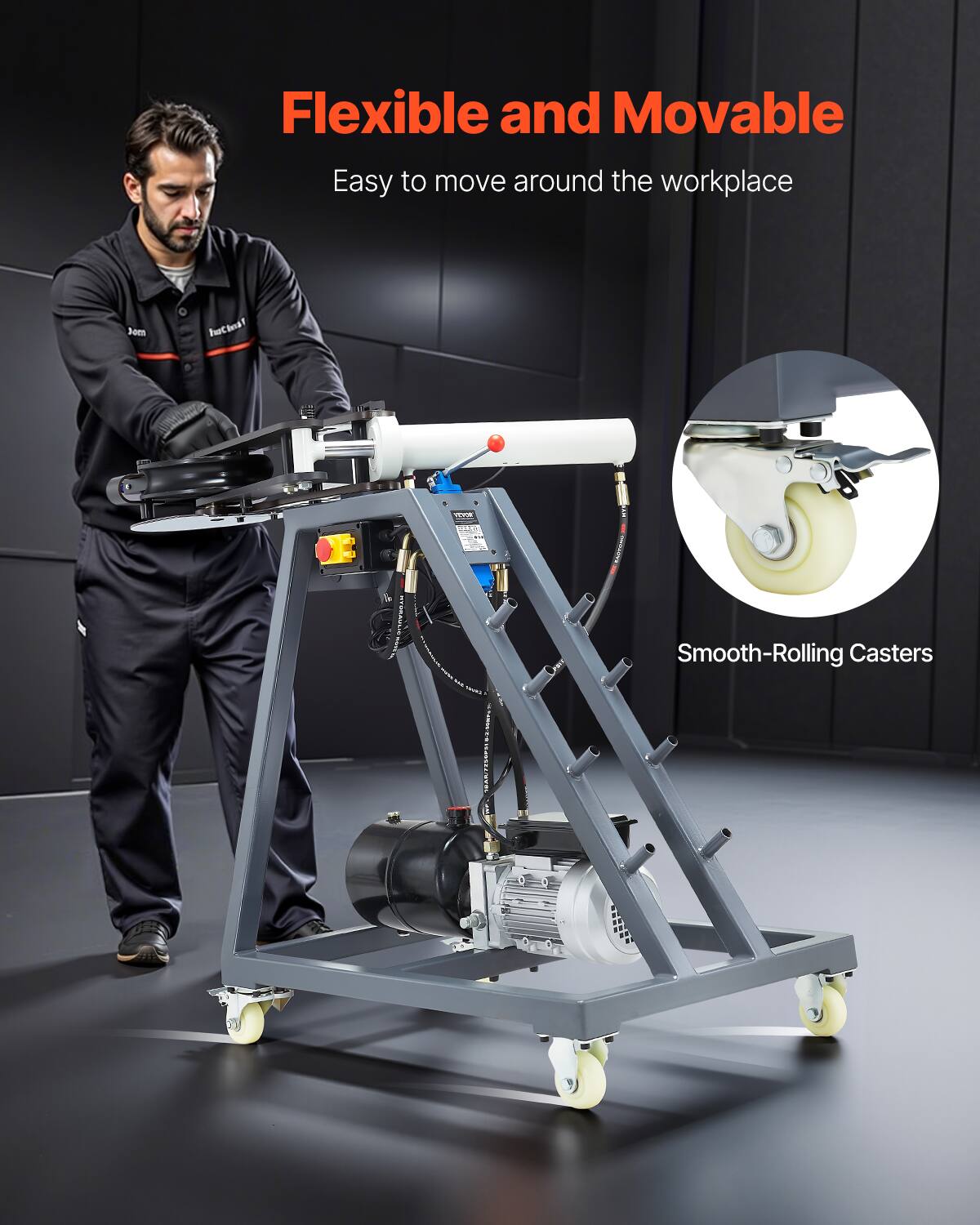 Flexible and Movable  
Easy to move around the workplace  
Smooth-Rolling Casters