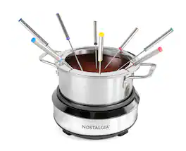 Nostalgia - 8-Cup Fondue Dipping Pot - Silver