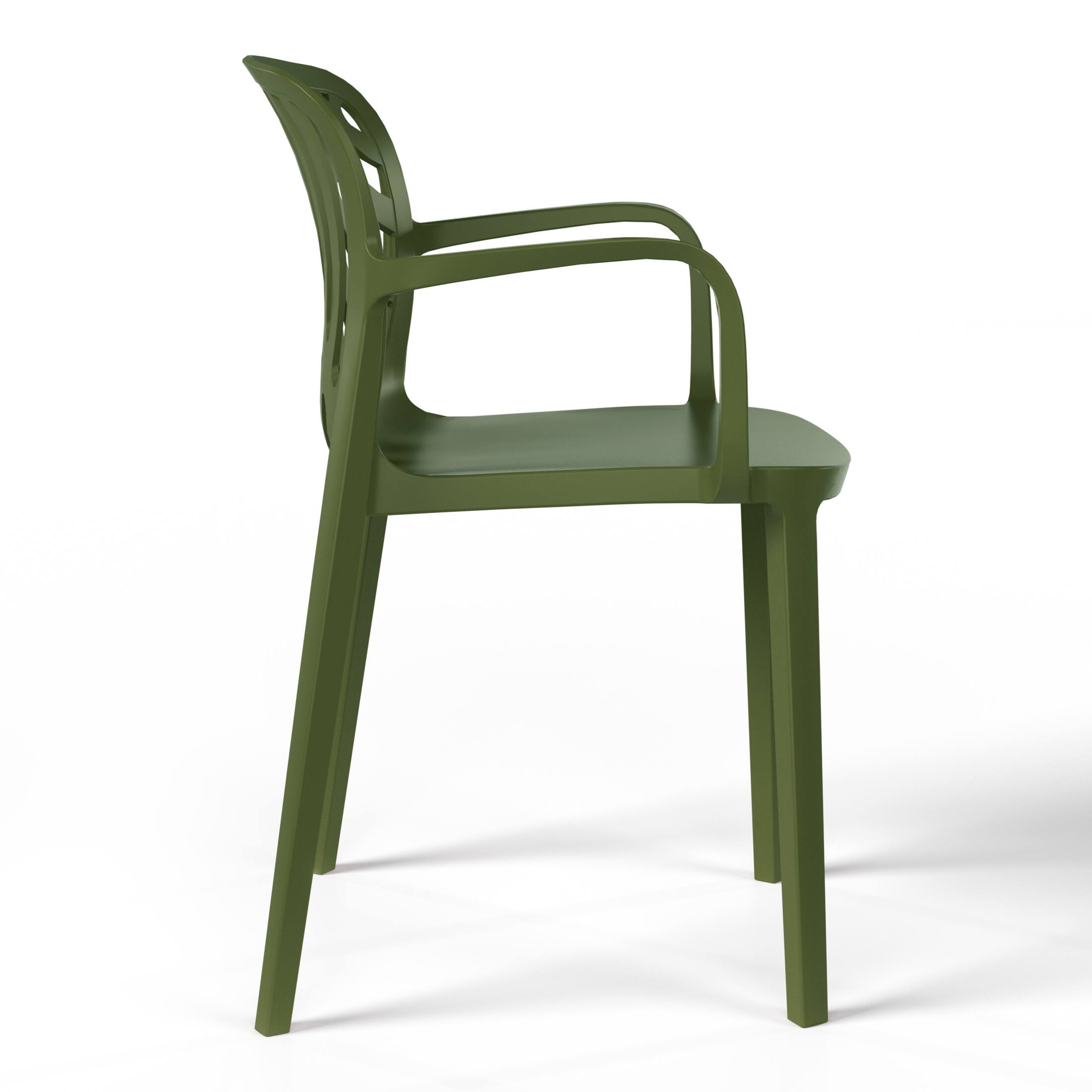 Alt View 1. WestinTrends - WestinTrends Playa 7-Piece Outdoor Metal Rectangle Patio Dining Table Set With Stackable Resin Patio Dining Chairs - Olive Green.