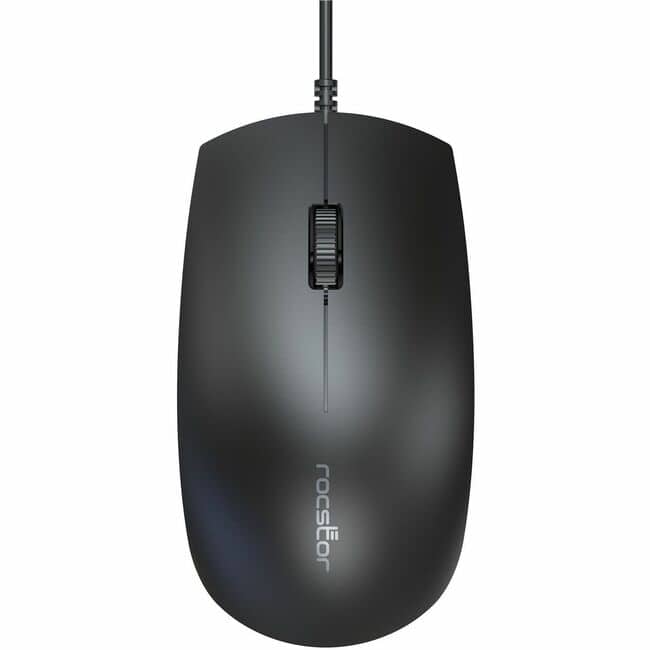 Rocstor - Premium M10 USB Wired Optical Mouse - 1200 dpi - Full-size Mouse - Optical - Cable - USB - 1200 dpi - Wired - Black