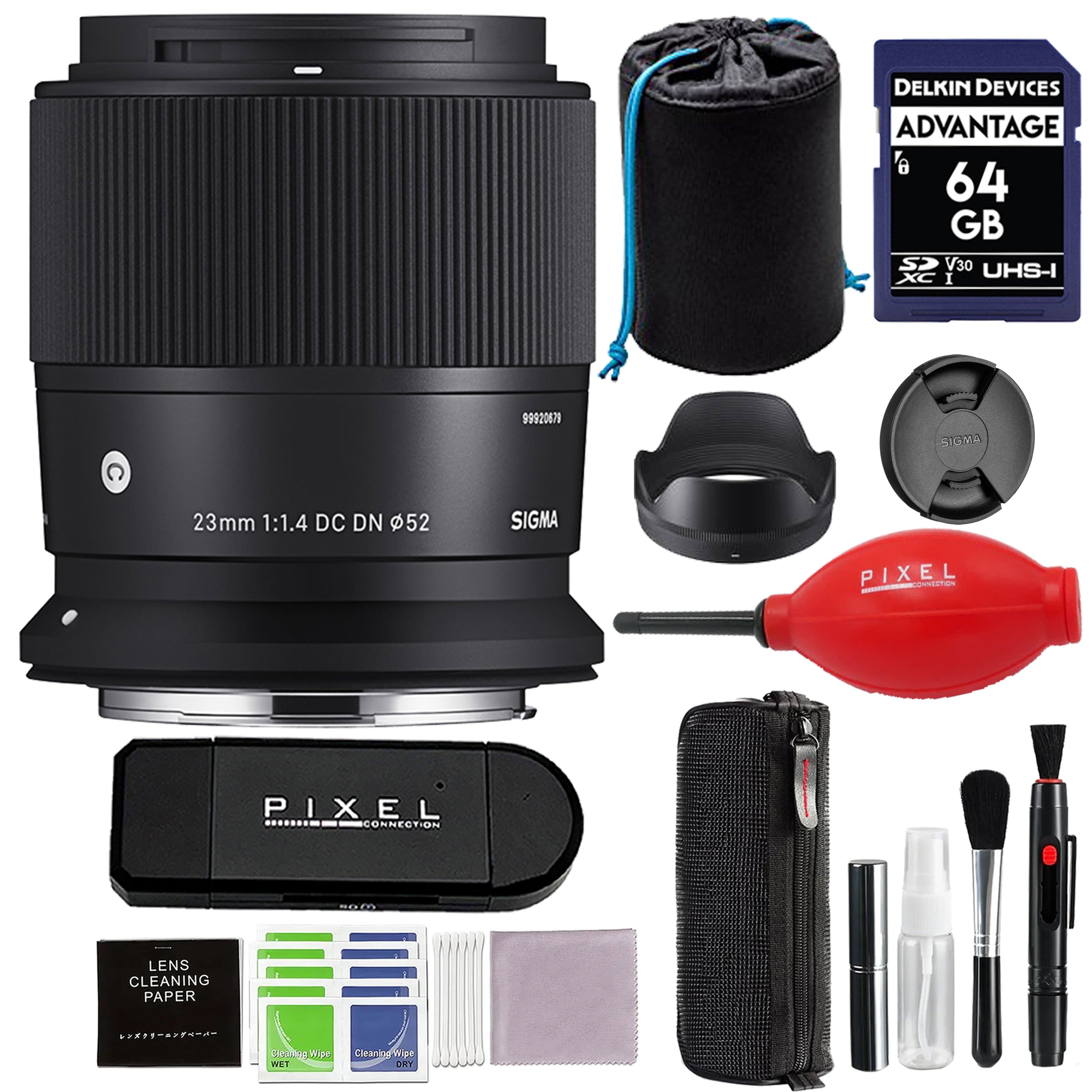 Sigma - 23mm f/1.4 DC DN Contemporary Lens for Canon RF Mount with Advanced Accessory and Travel Bundle | 23mm f1.4 canon - Black