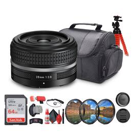 Nikon - NIKKOR Z-Mount 28mm f/2.8 (SE) Ultra-Compact and Lightweight FX-Format Lens + More - Black