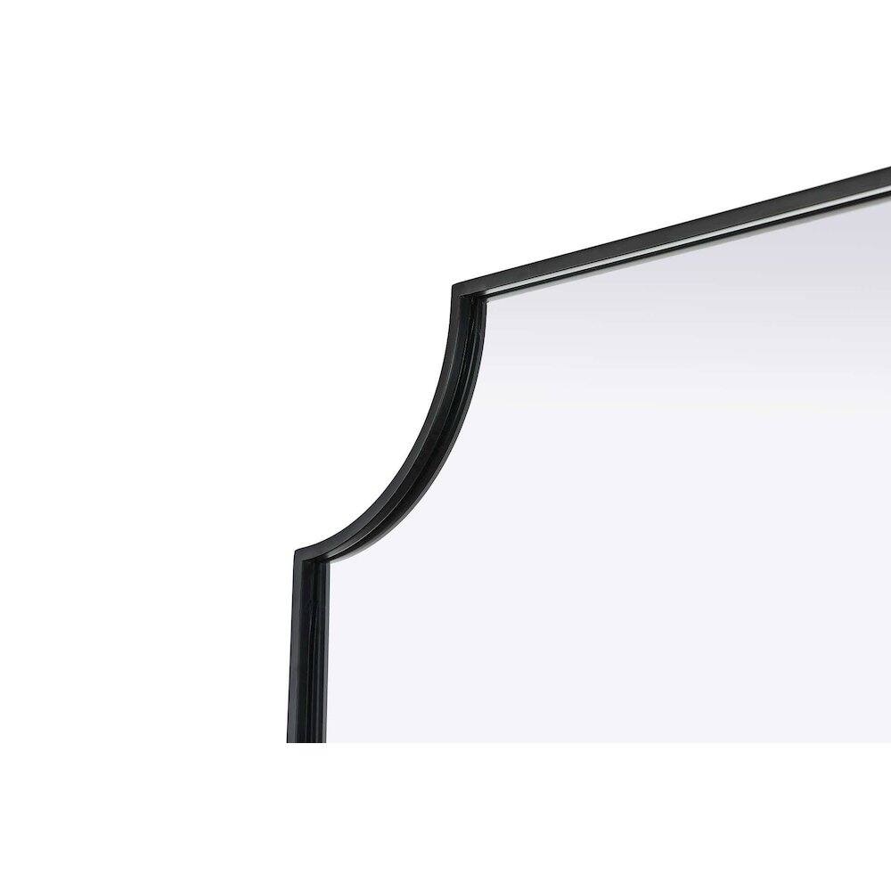 Left. Elegant Kitchen and Bath - Notched Metal Mirror 27x42 inch in Black - Black.