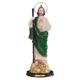 FC Design - 16"H Wealth Saint Jude Standing on Money Holy Figurine Statue Desk Tabletop Home Decor Gift - Multi-Color