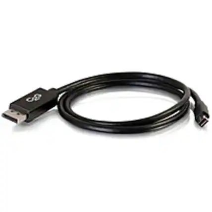 Front. C2G - 54302 10ft Mini DisplayPort to DisplayPort Adapter Cable for Laptops and Tablets - M/M Black - Mini DisplayPort/DisplayP - Black.