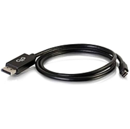 Front. C2G - 54302 10ft Mini DisplayPort to DisplayPort Adapter Cable for Laptops and Tablets - M/M Black - Mini DisplayPort/DisplayP - Black.