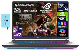 ASUS - ROG Strix G18 Laptop 18 WQXGA (Intel Ultra 9- 275HX, 32GB DDR5, 2TB PCIe SSD, Win 11 Pro) w/USB Hub - Eclipse Gray