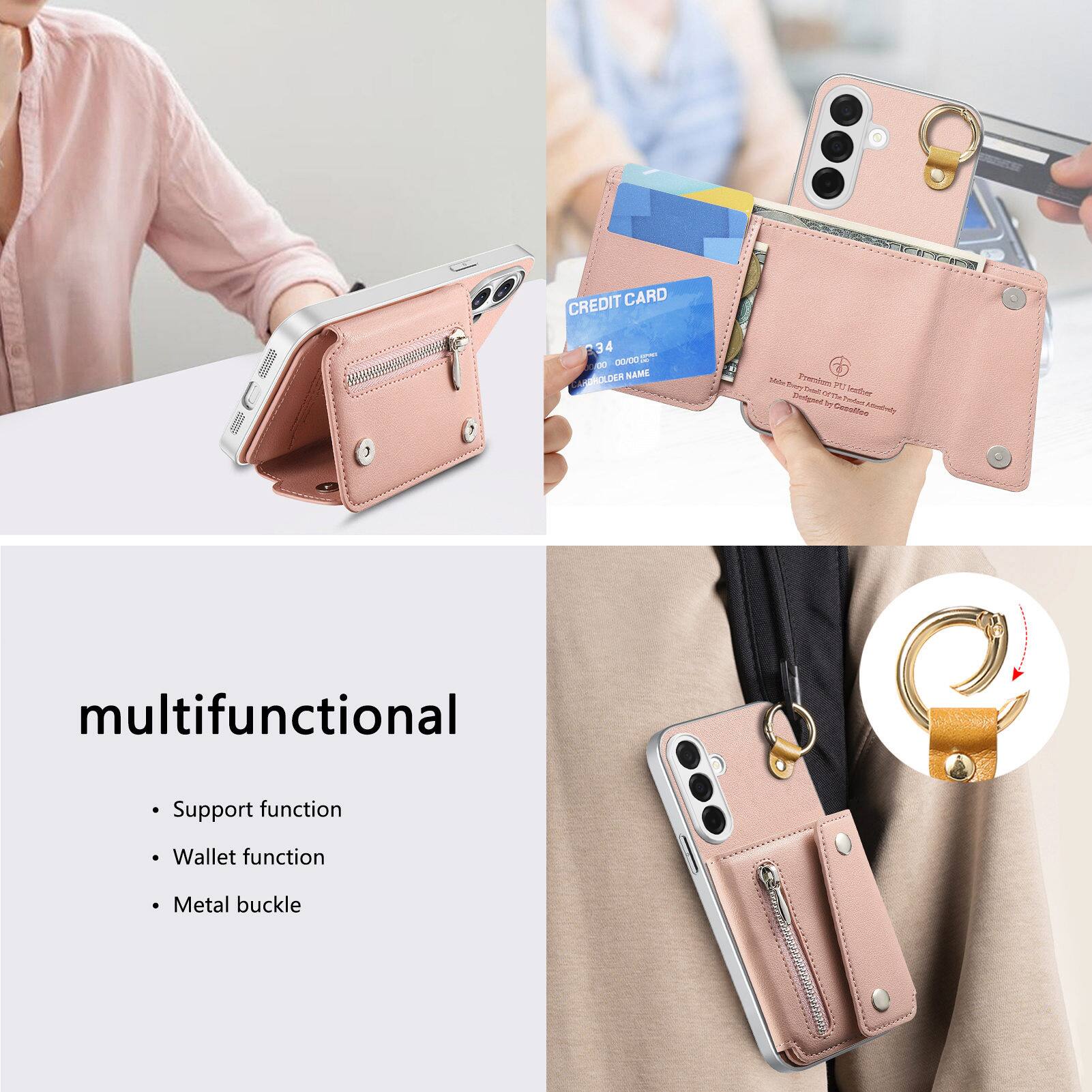 multifunctional

- Support function
- Wallet function
- Metal buckle