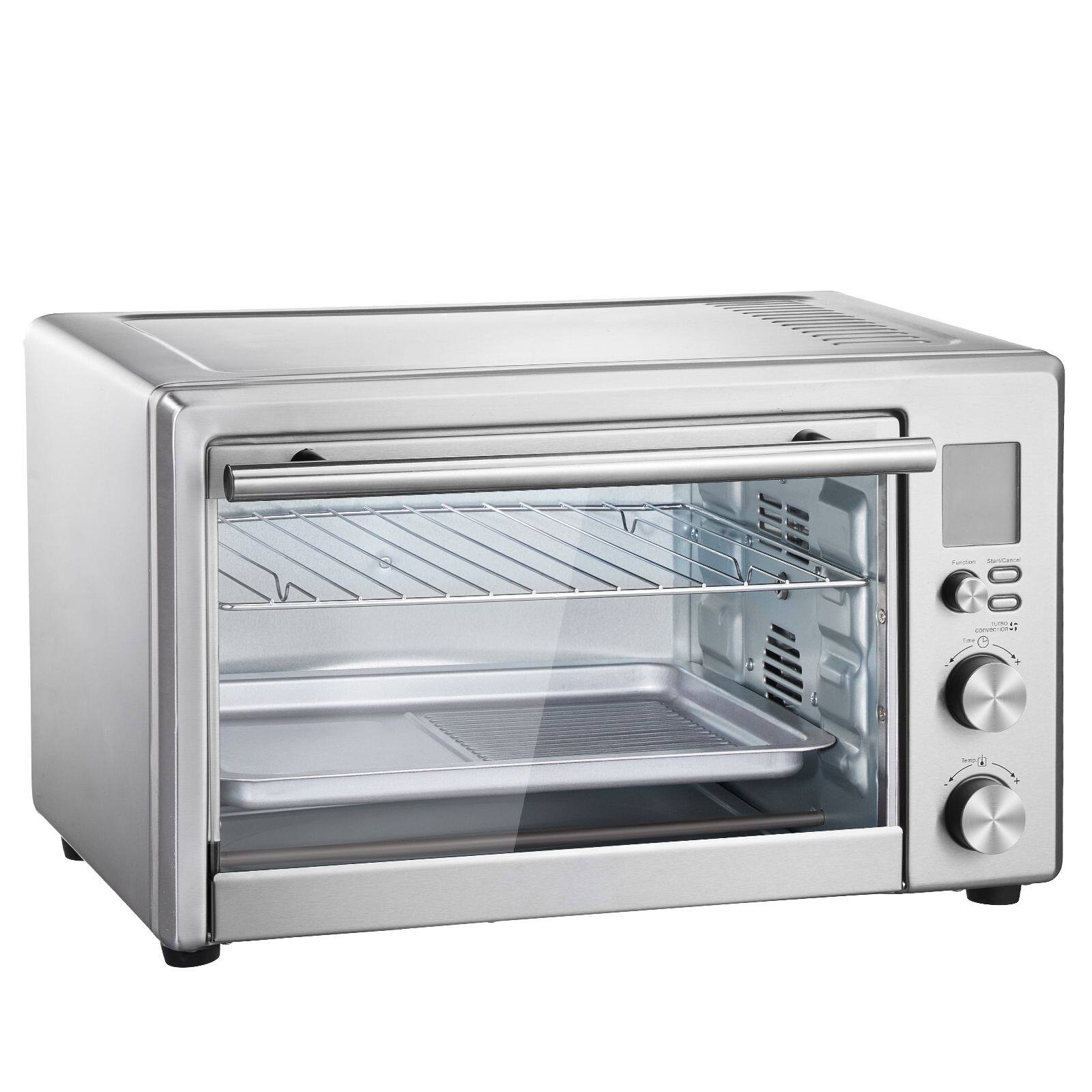 Alt View 8. Loheer - Loheer 13-in-1 Air Fryer Toaster Oven 29.6Qt Countertop Convection Oven Combo 1800W Stainless Steel with Pizza Pan - Stainless Steel.