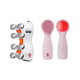 Pursonic - 5-in-1 Skin Roller Massager With LED Light Therapy & 3-in-1 Facial Cleansing Device with 7 Color LED Light Therapy