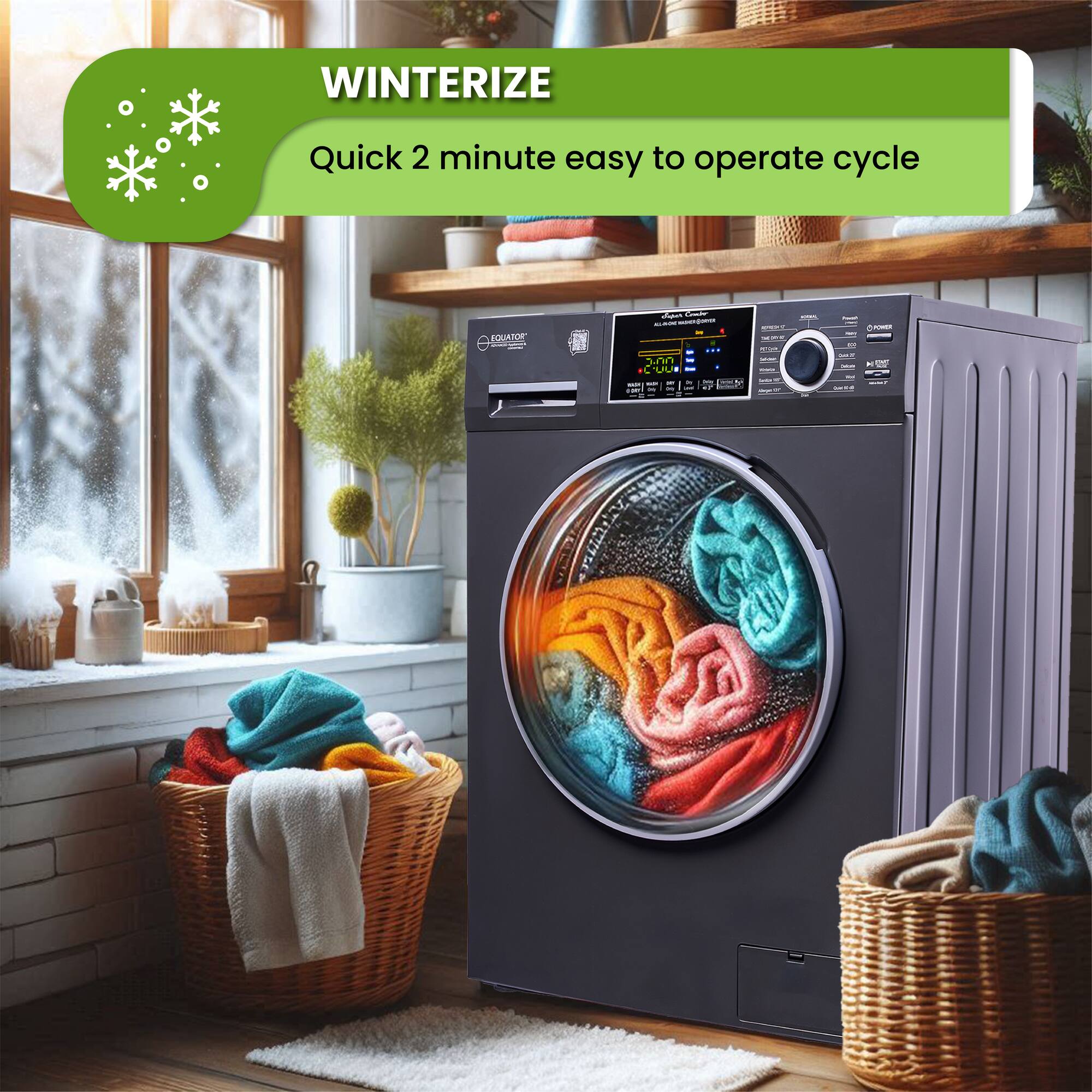 WINTERIZE  
Quick 2 minute easy to operate cycle
