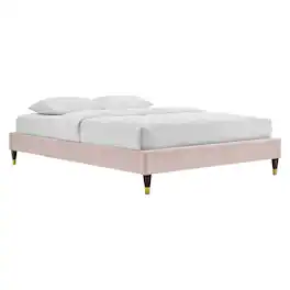 Modway - Harlow Performance Velvet King Platform Bed Frame - Red