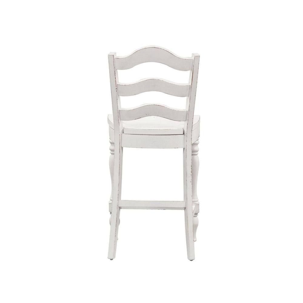 Back. Liberty Furniture Industries - Magnolia Manor Ladder Back Counter Chair (RTA) in Antique White - White.