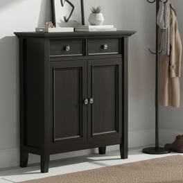 Simpli Home - Amherst 36 inch Wide Solid Wood Transitional Storage Cabinet - Hickory Brown