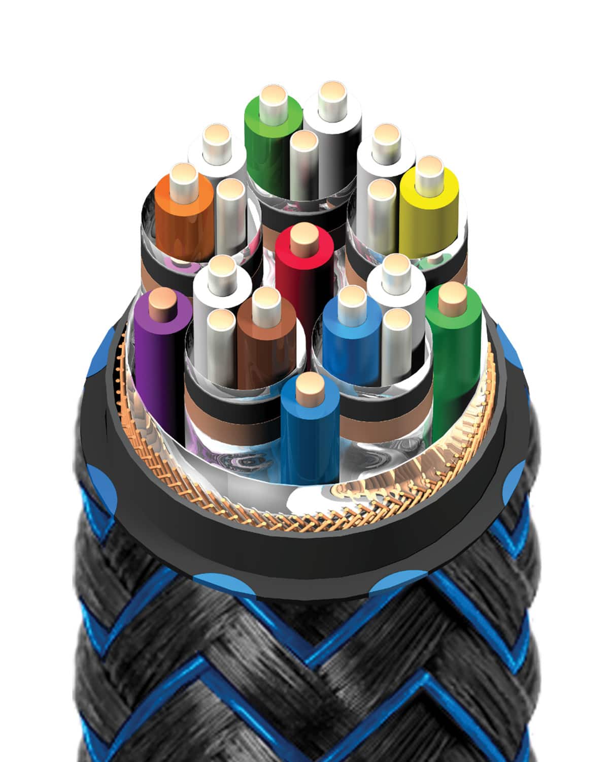 Alt View 13. AudioQuest - ThunderBird 48 9.8' 4K-8K-10K 48Gbps In-Wall Rated HDMI Cable - Black with Blue Stripes.