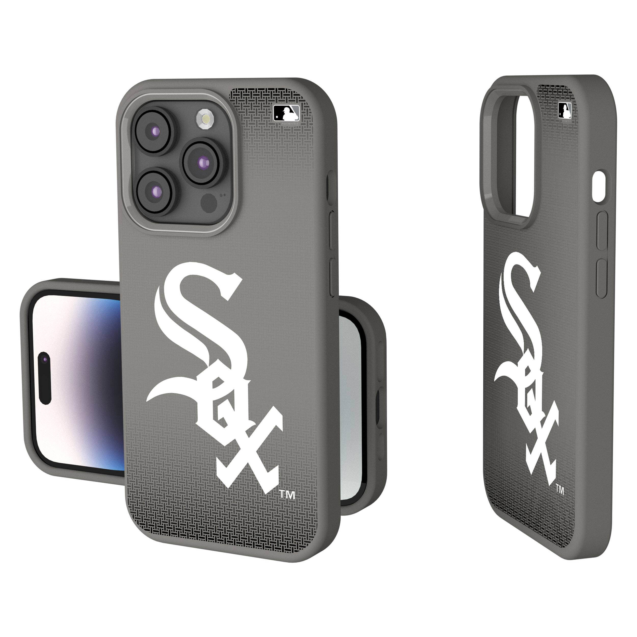 Front. Keyscaper - Chicago White Sox Linen Logo iPhone Soft Touch Case - 15 Plus - Gray.