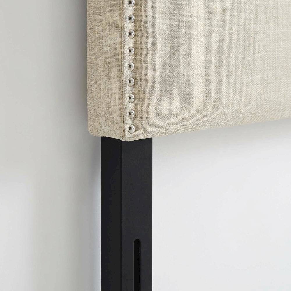 Alt View 1. FurniFact - Upholstered Fabric Queen Headboard with Padded Design and Sturdy Frame - Beige.
