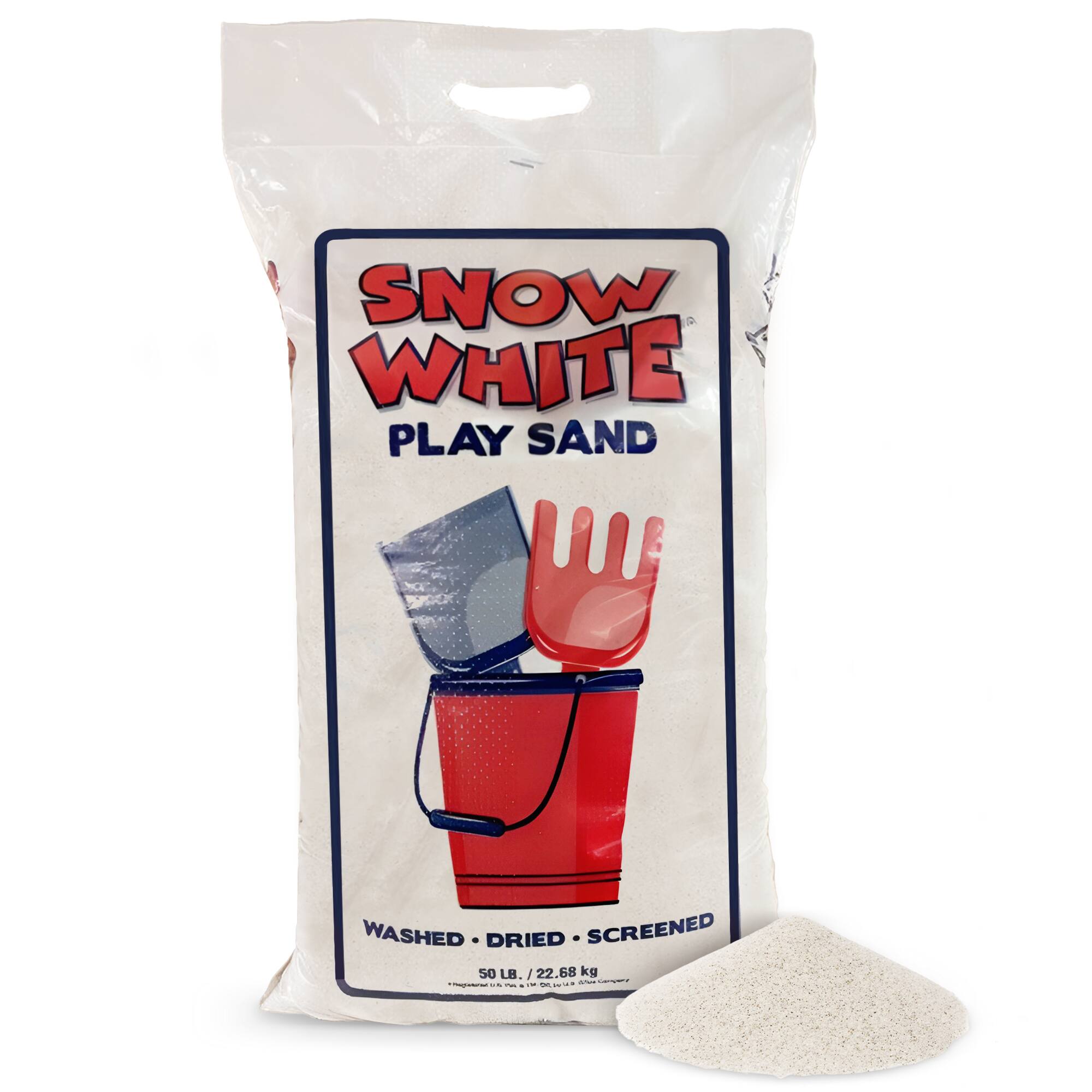 SNOW WHITE PLAY SAND
WASHED - DRIED - SCREENED
50 LB / 22.68 kg