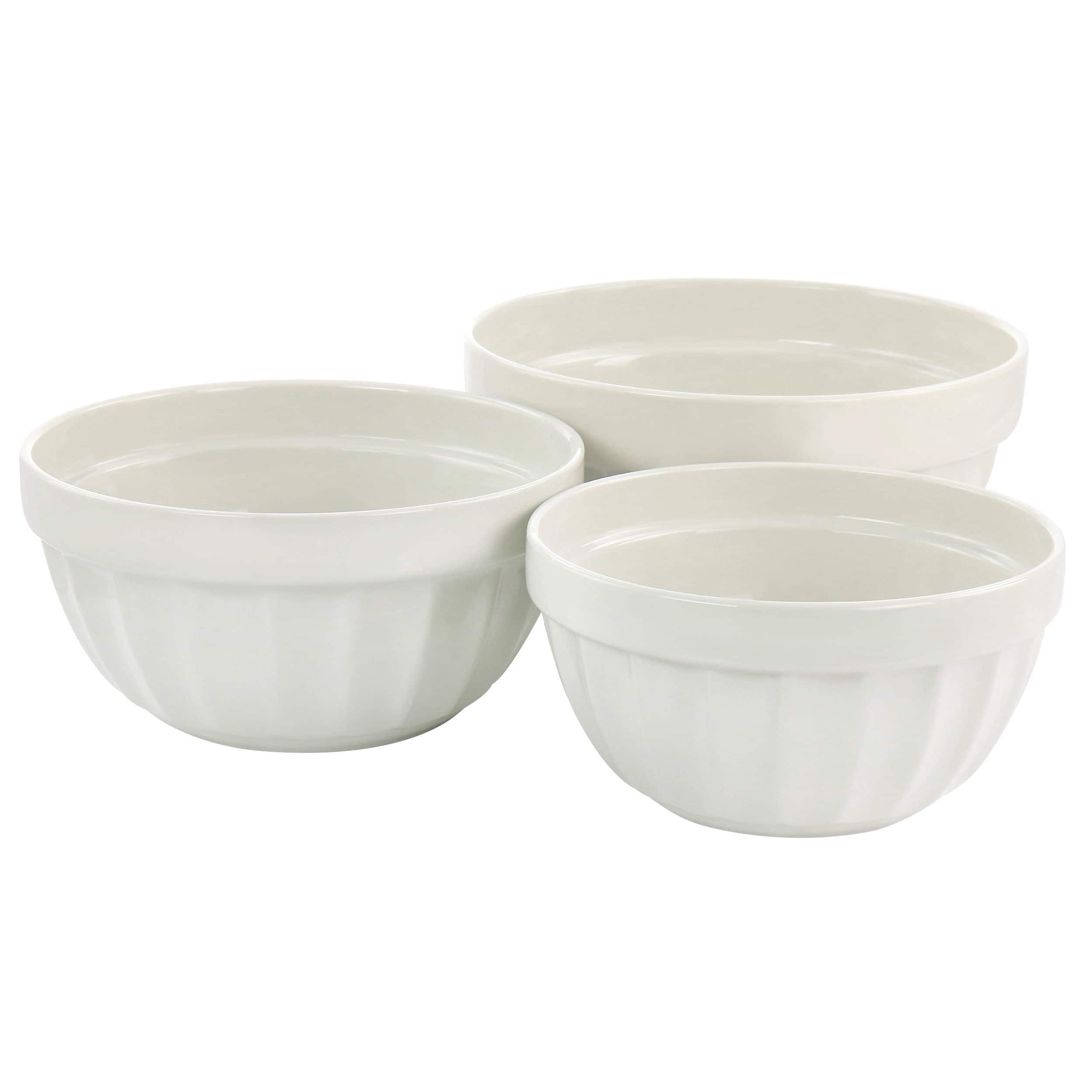 Martha Stewart Broadbrook 3 Piece Stoneware Mixing Bowl Set in