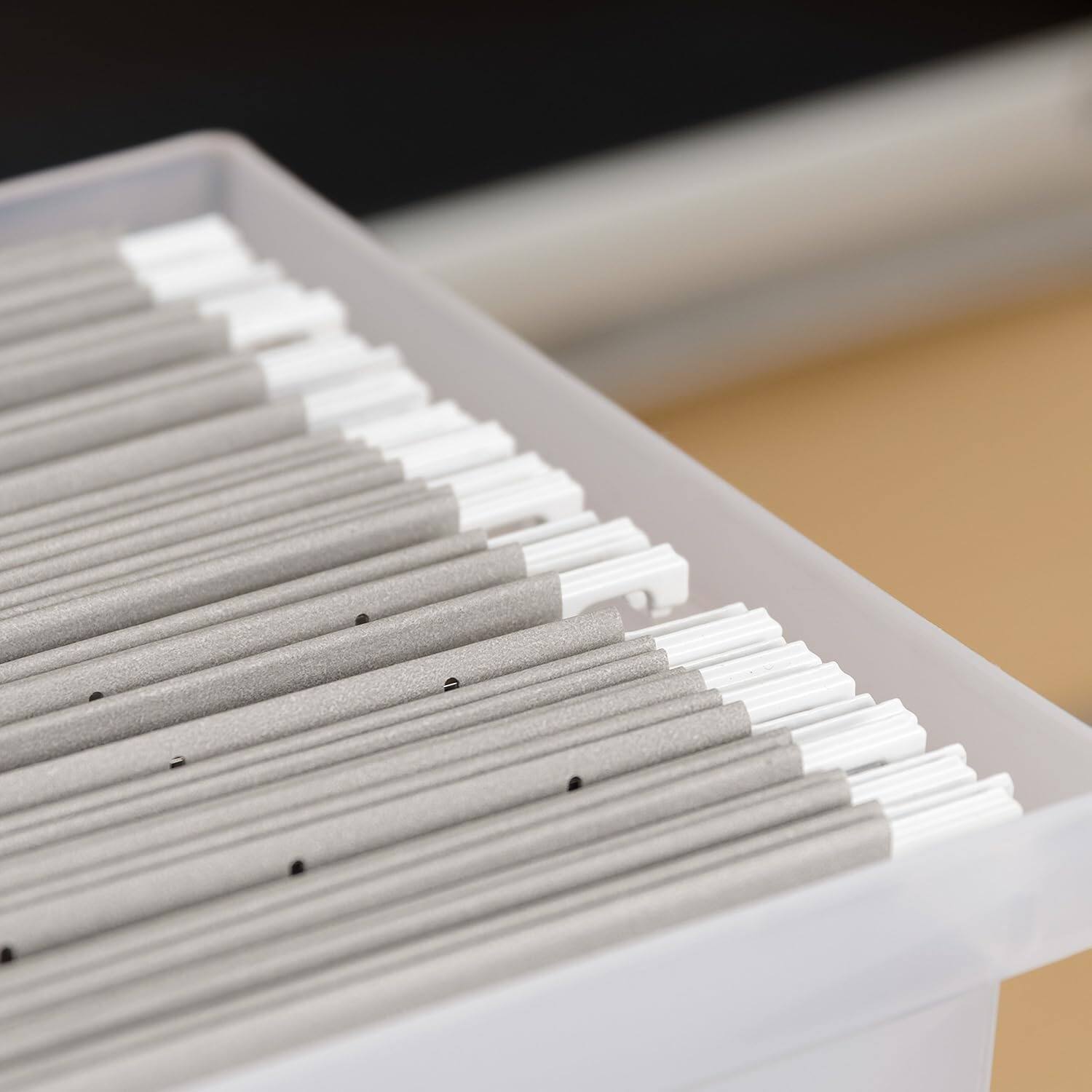 Alt View 4. IRIS USA - IRIS Medium Portable Desktop File Box with Open Top, Letter Size, Clear.