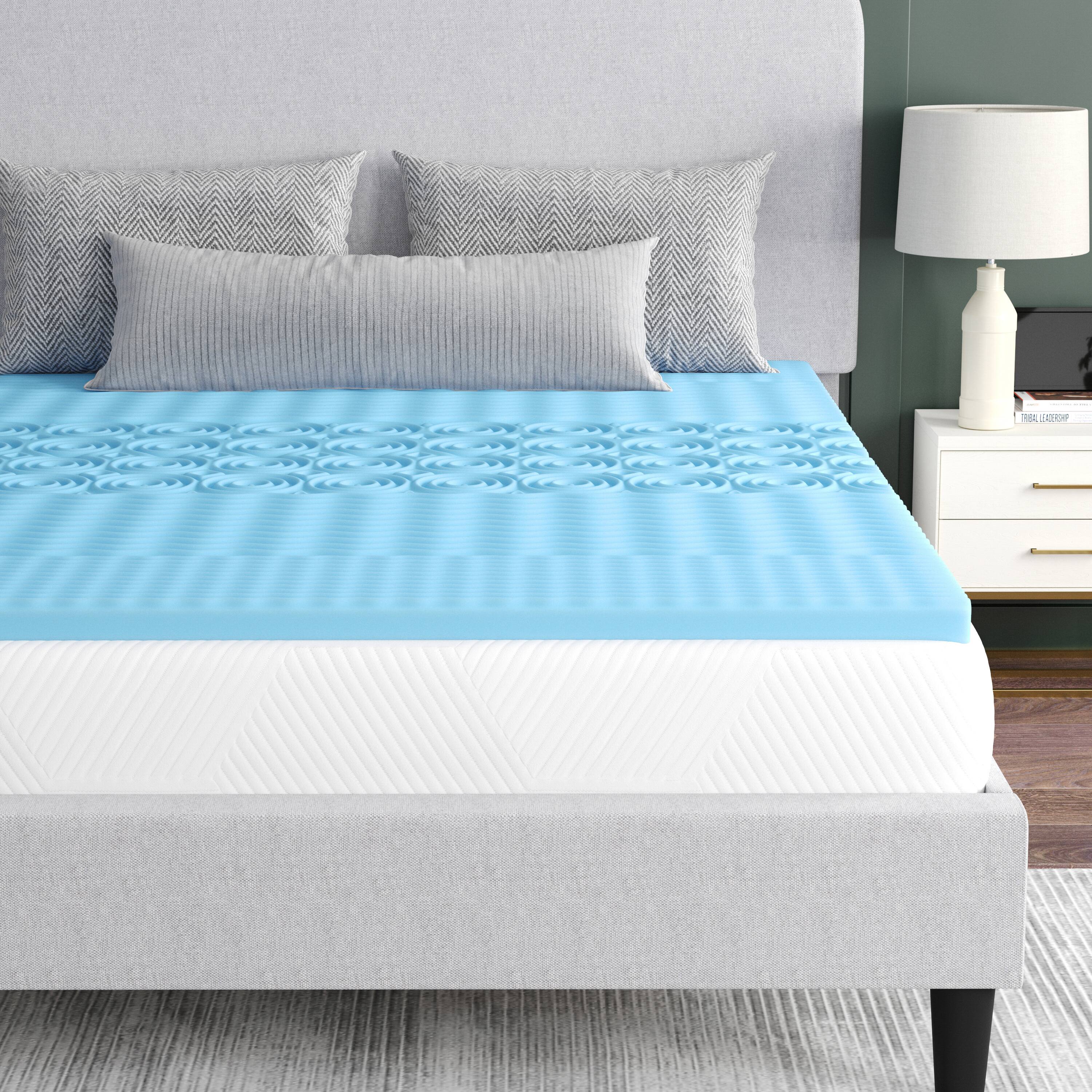 Alt View 4. Emma + Oliver - Astor Memory Foam Mattress Topper with Cooling Gel Infused, CertiPUR-US Certified Foam and 5-Zone Support - Green.