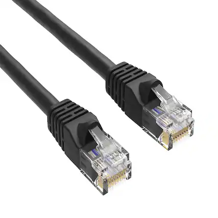 Front. Sanoxy - SANOXY 2ft Cat6 550 MHz UTP Snagless Ethernet Network Patch Cable, Black – High Speed RJ45 LAN Cable - Black.