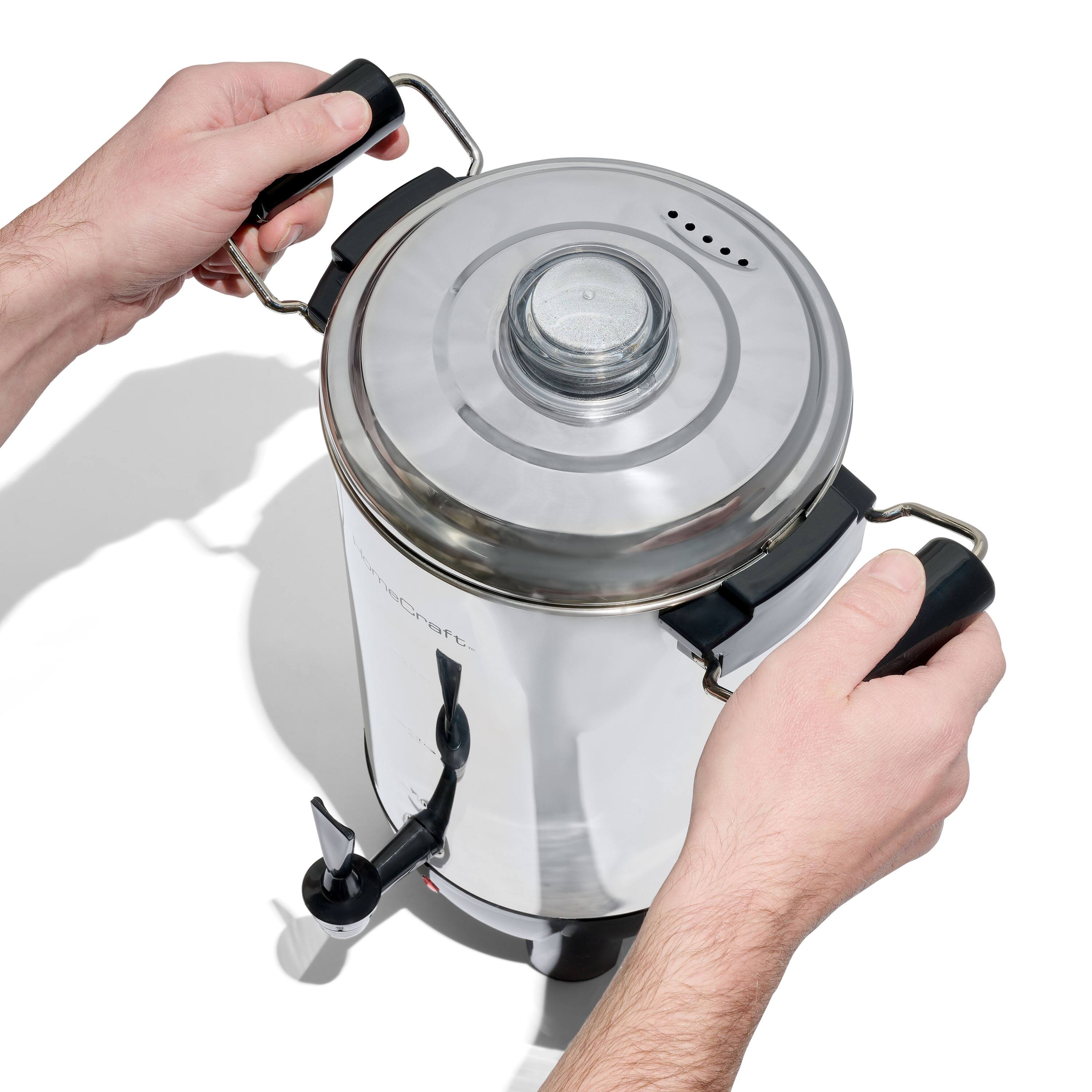 Alt View 5. HomeCraft - Quick-Brewing 1000-Watt Automatic 30-Cup Coffee Urn - Stainless Steel.